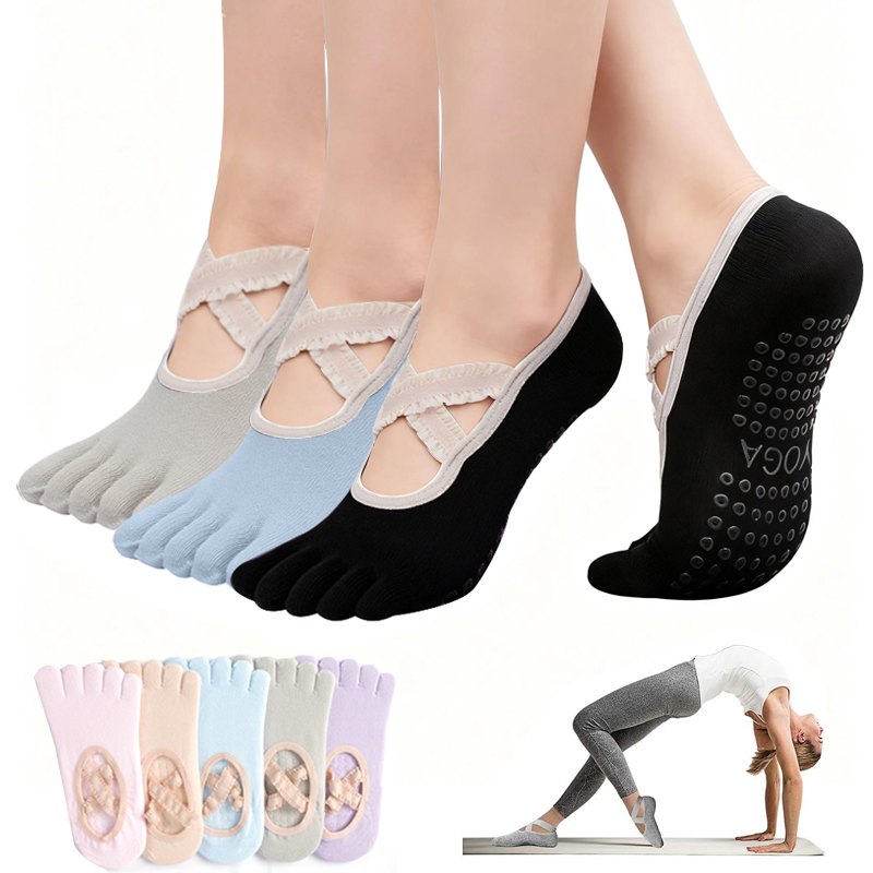 Medias Para Pilates Y Yoga - Meias de Pilates Antiderrapantes para Mulheres
